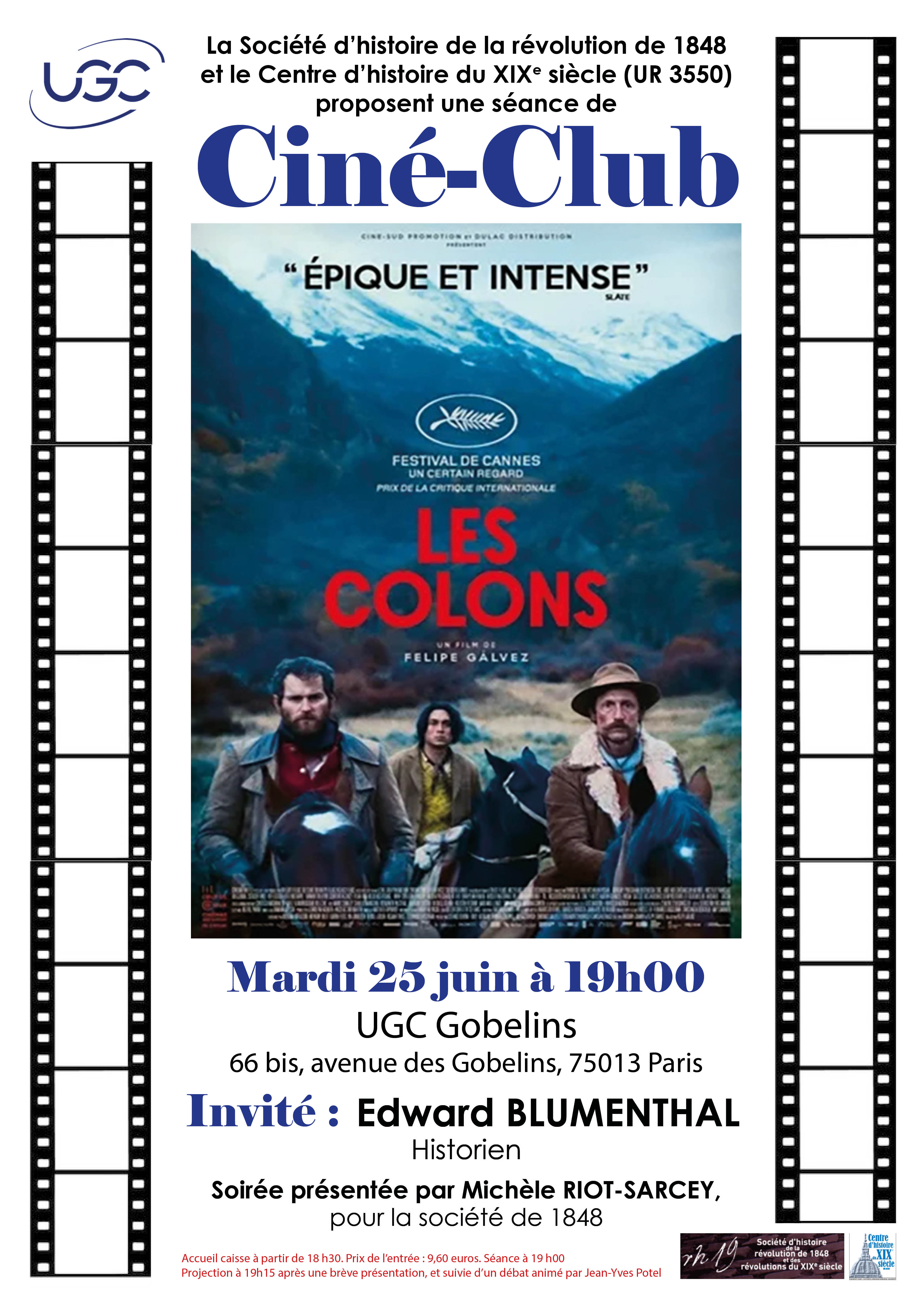 Affiche Ciné Club Les Colons